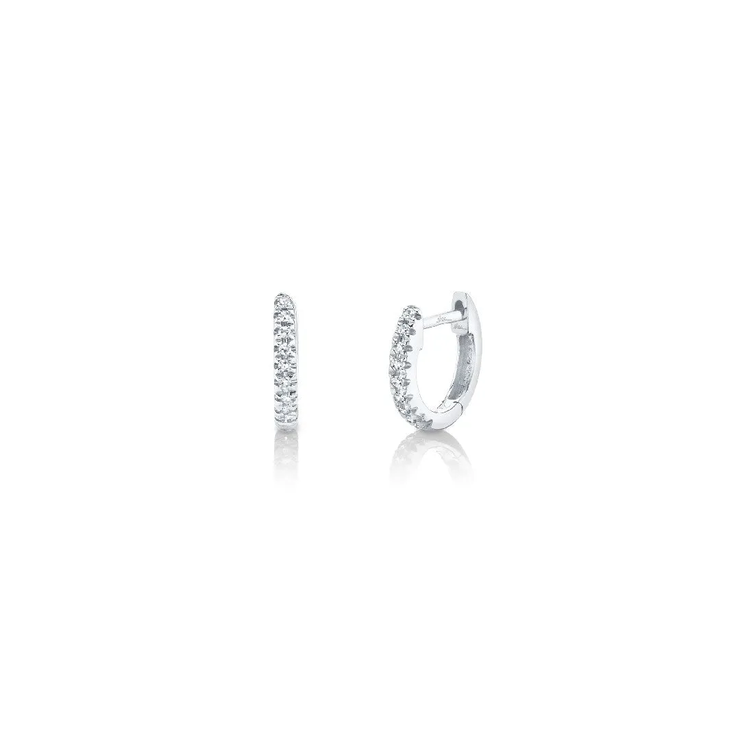 Shy Creation Small Diamond Huggie Earrings