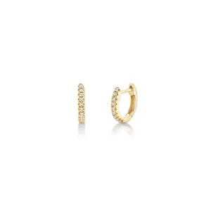 Shy Creation Small Diamond Huggie Earrings