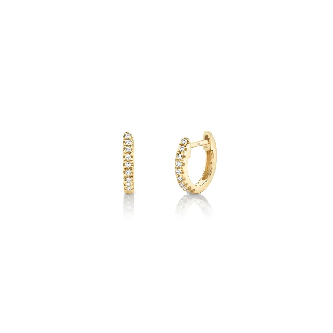 Shy Creation Small Diamond Huggie Earrings