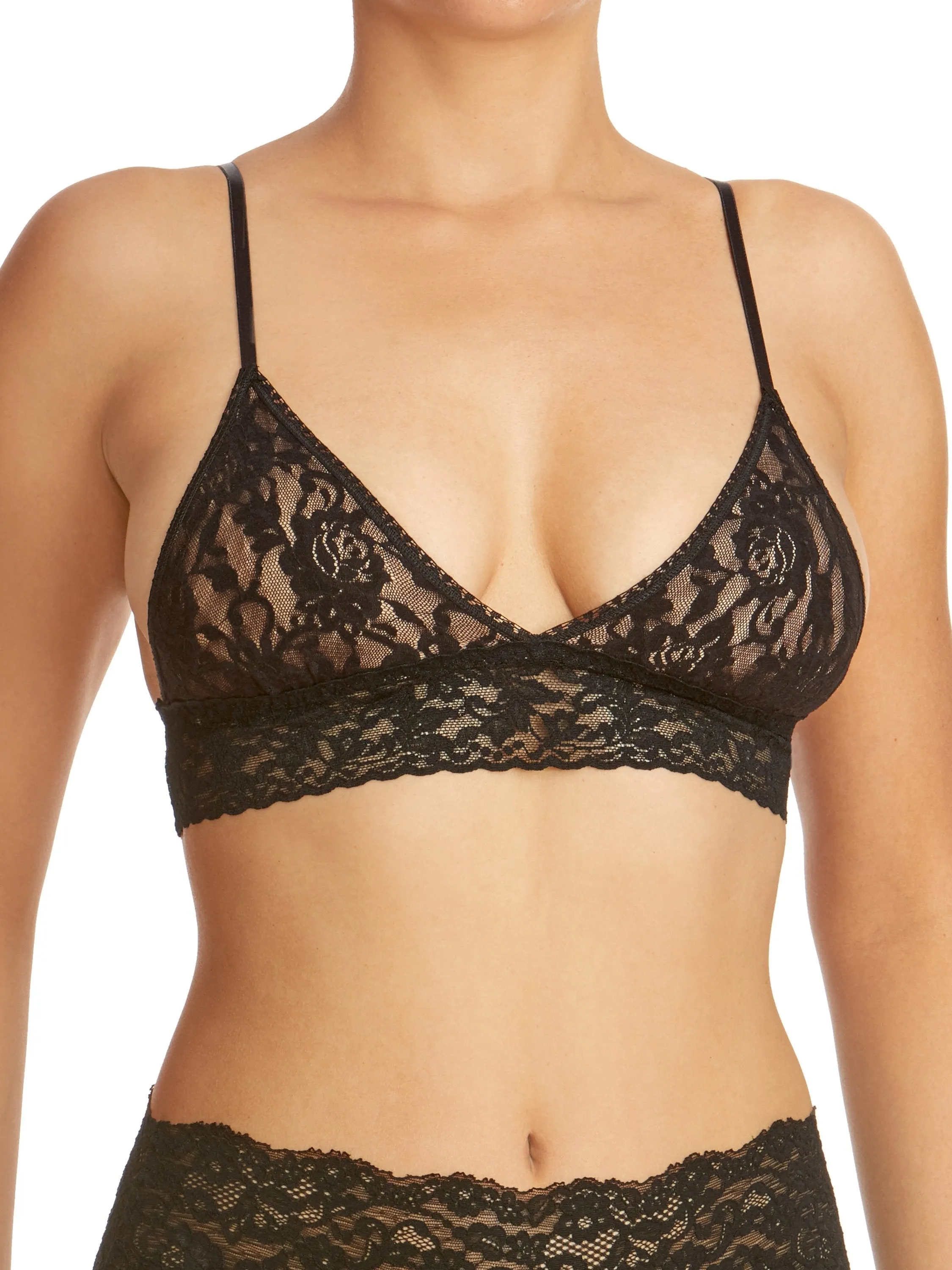 Signature Lace® Padded Triangle Bralette Black