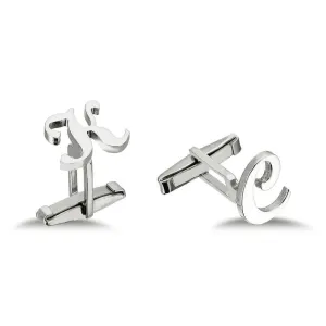 Silver Initial Cuff Links Personalized Jewelry Anniversary Gift