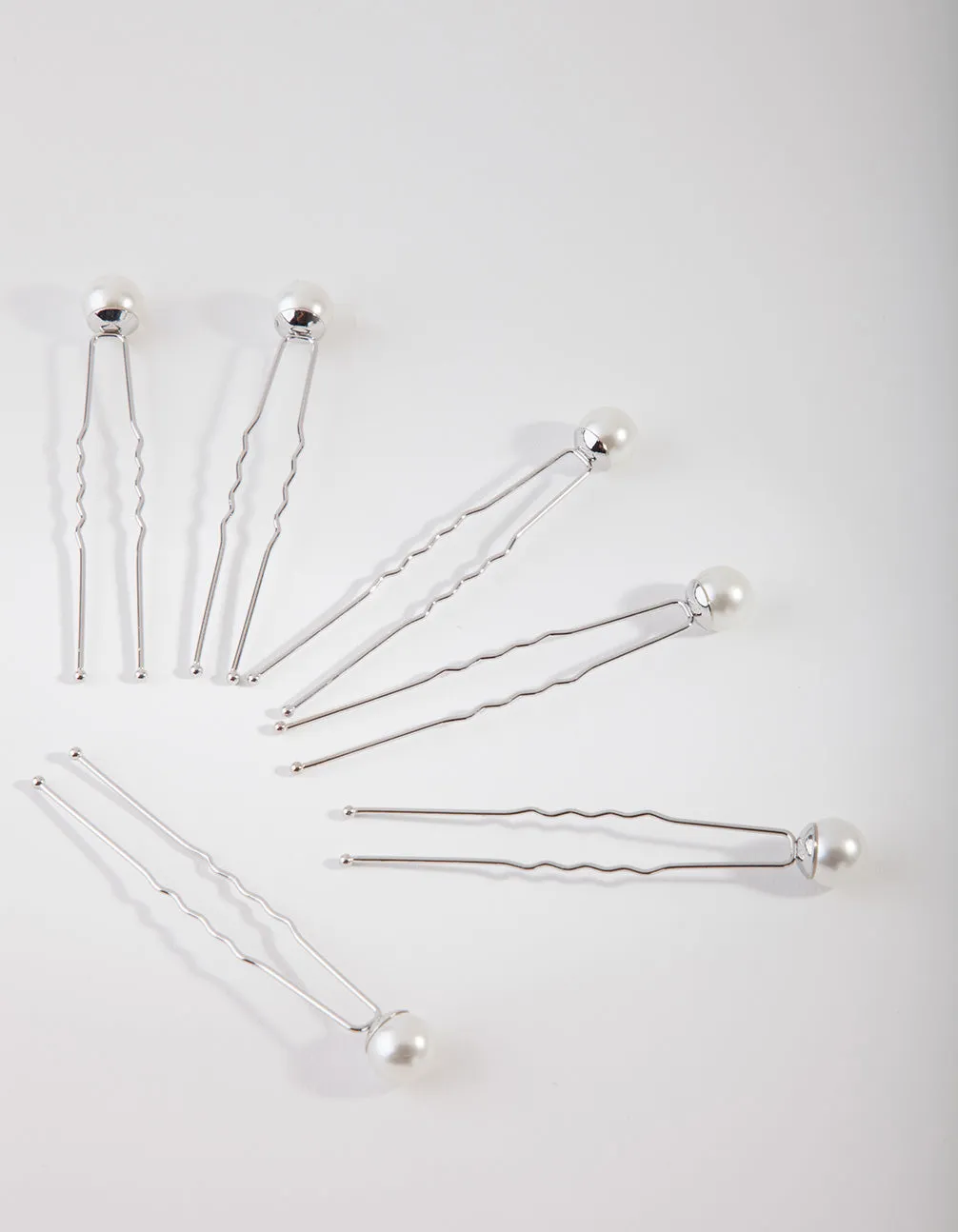 Silver Pearl Bun Pins