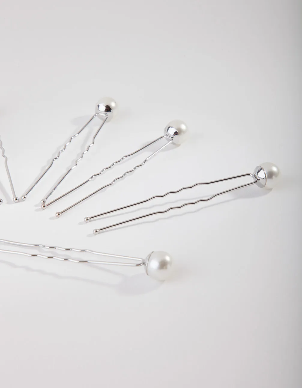 Silver Pearl Bun Pins