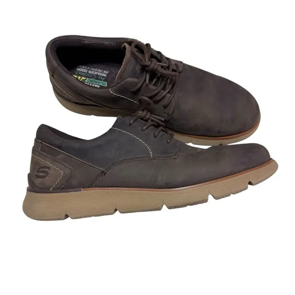 Skechers Mens Augustino Carano Brown Oxford Dress Shoe Size 9.5