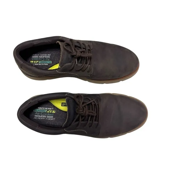 Skechers Mens Augustino Carano Brown Oxford Dress Shoe Size 9.5