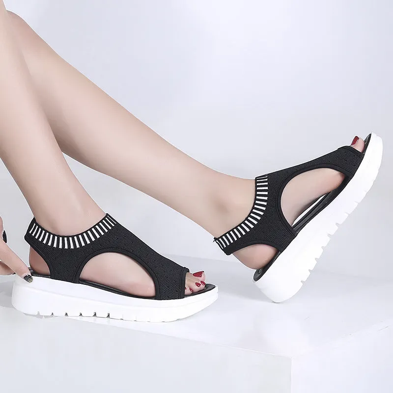 Sleeve Elastic Band Sports Side Air Sandals Women