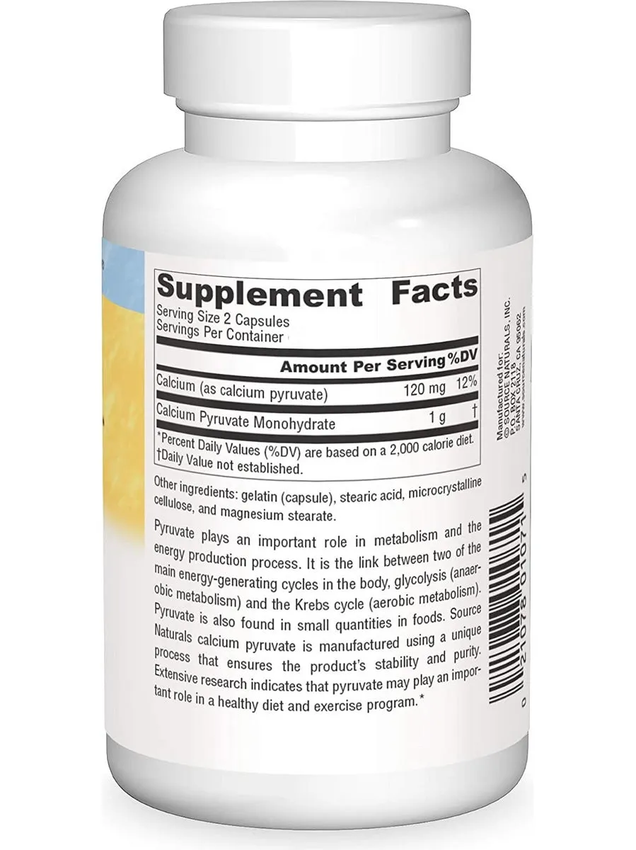 Source Naturals, Diet Pyruvate™ 500 mg, 60 capsules