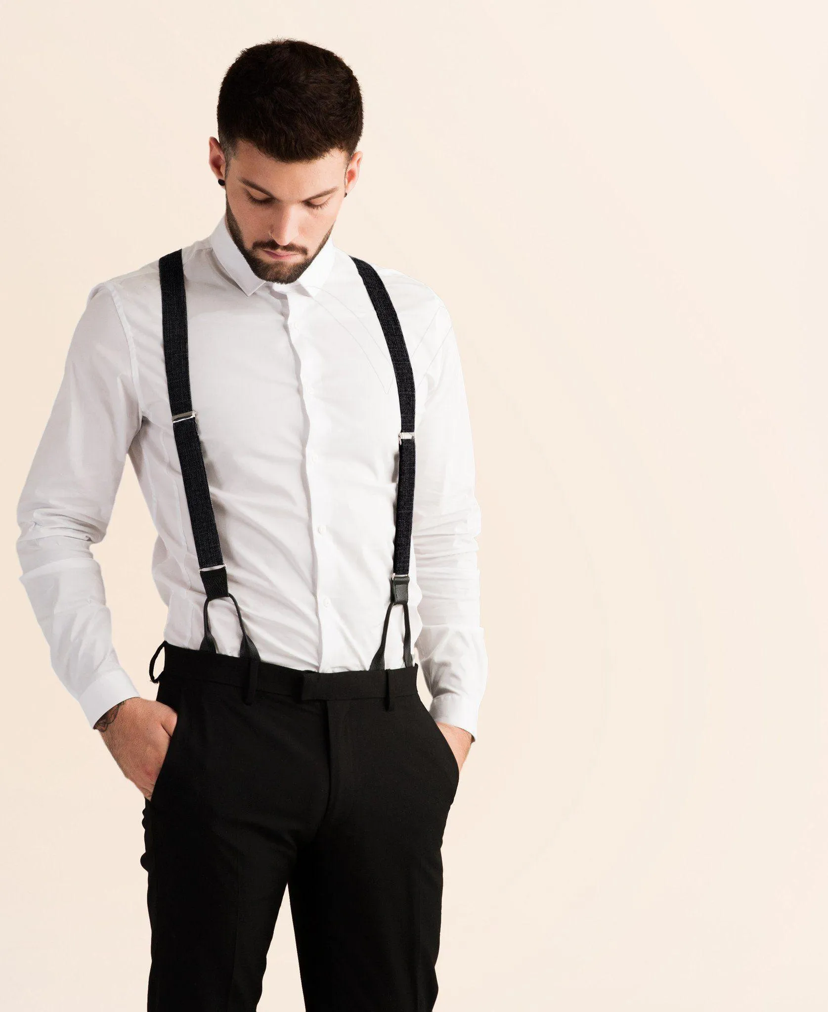 Storm Cloud - Classic Black Suspenders