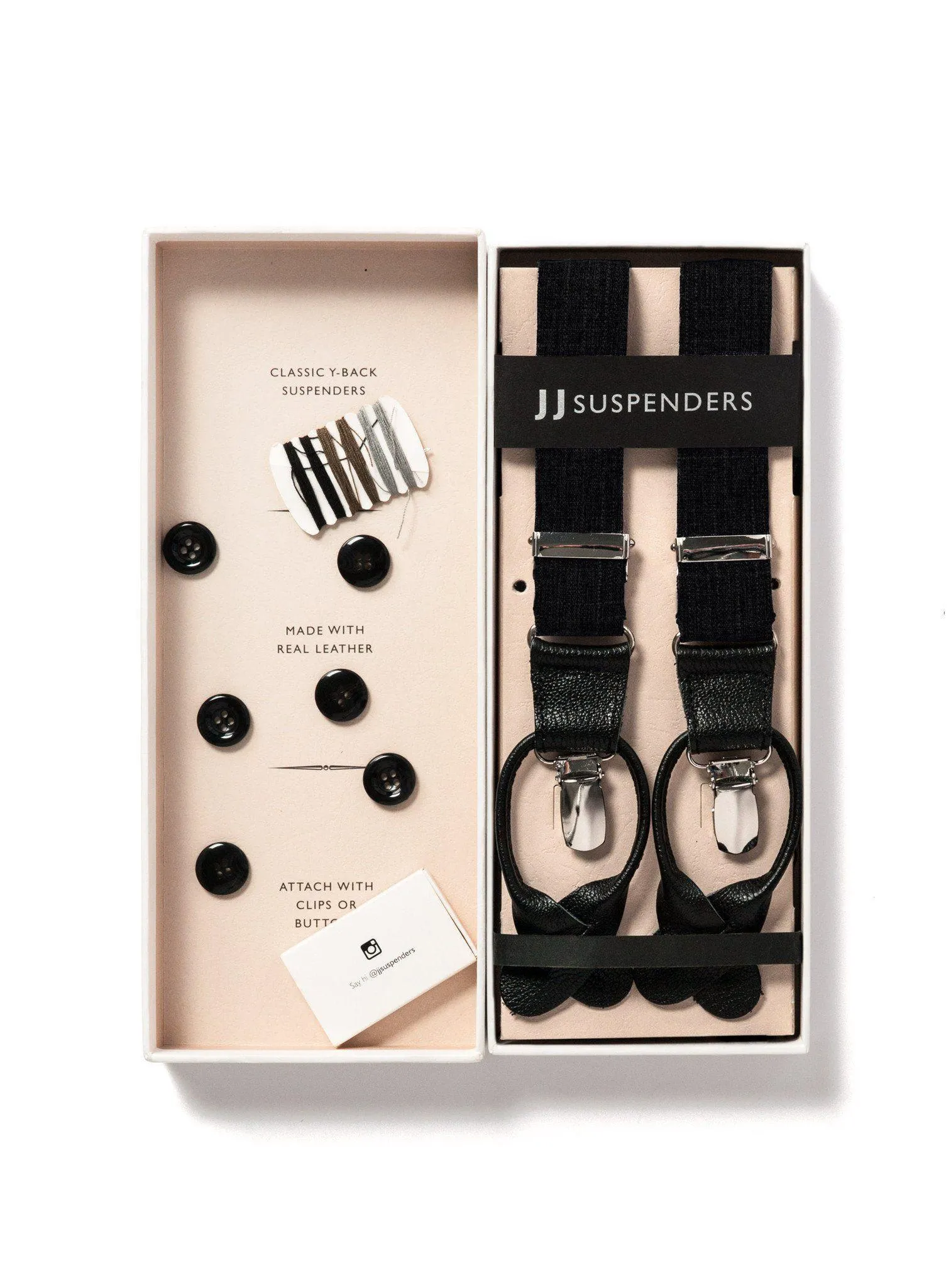 Storm Cloud - Classic Black Suspenders