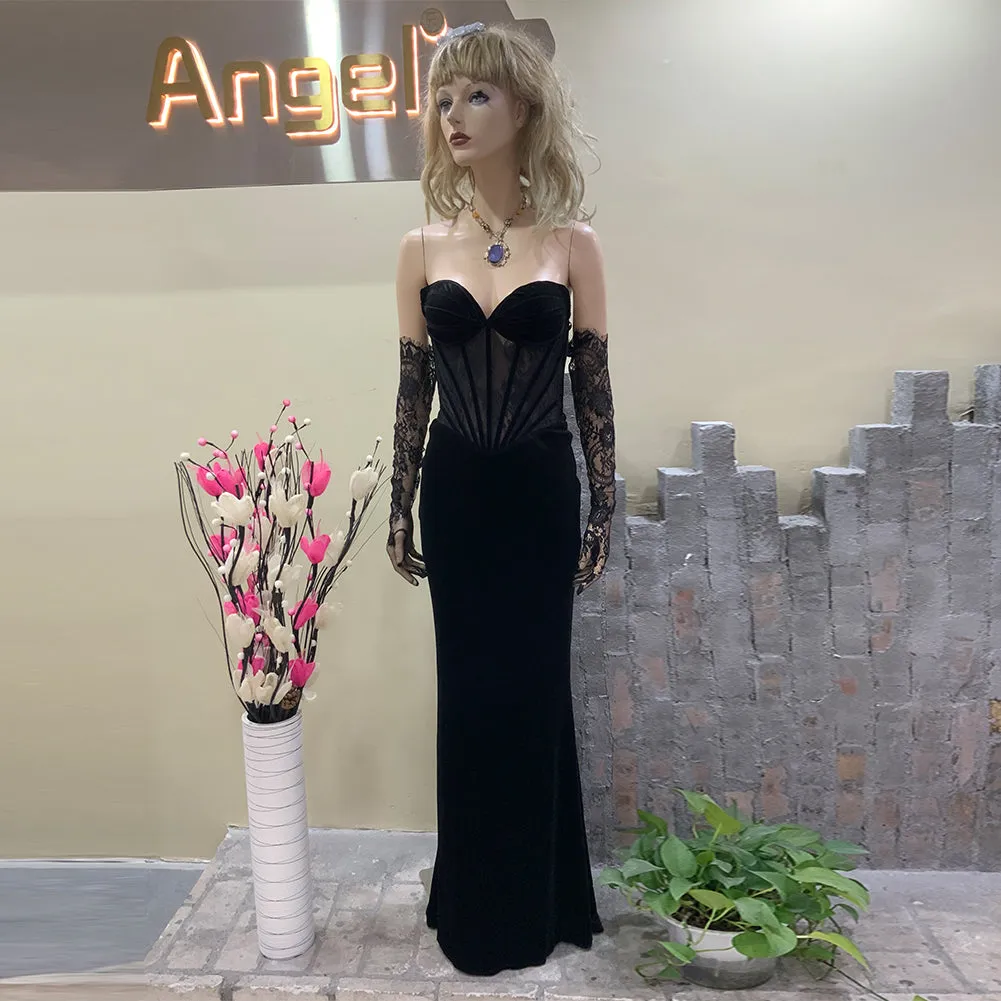 Strapless Sleeveless Elegant Maxi Bodycon Dress HT20420