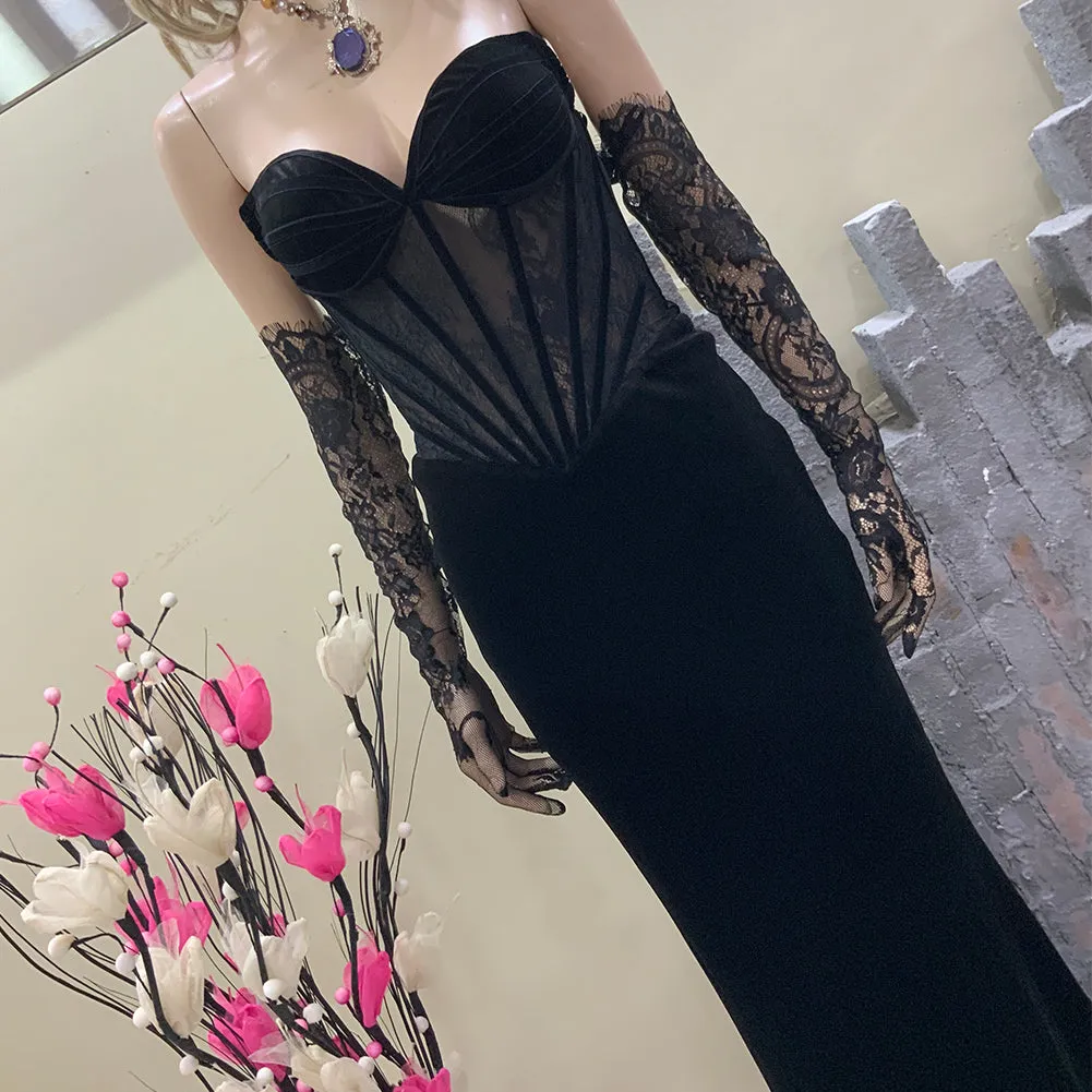 Strapless Sleeveless Elegant Maxi Bodycon Dress HT20420