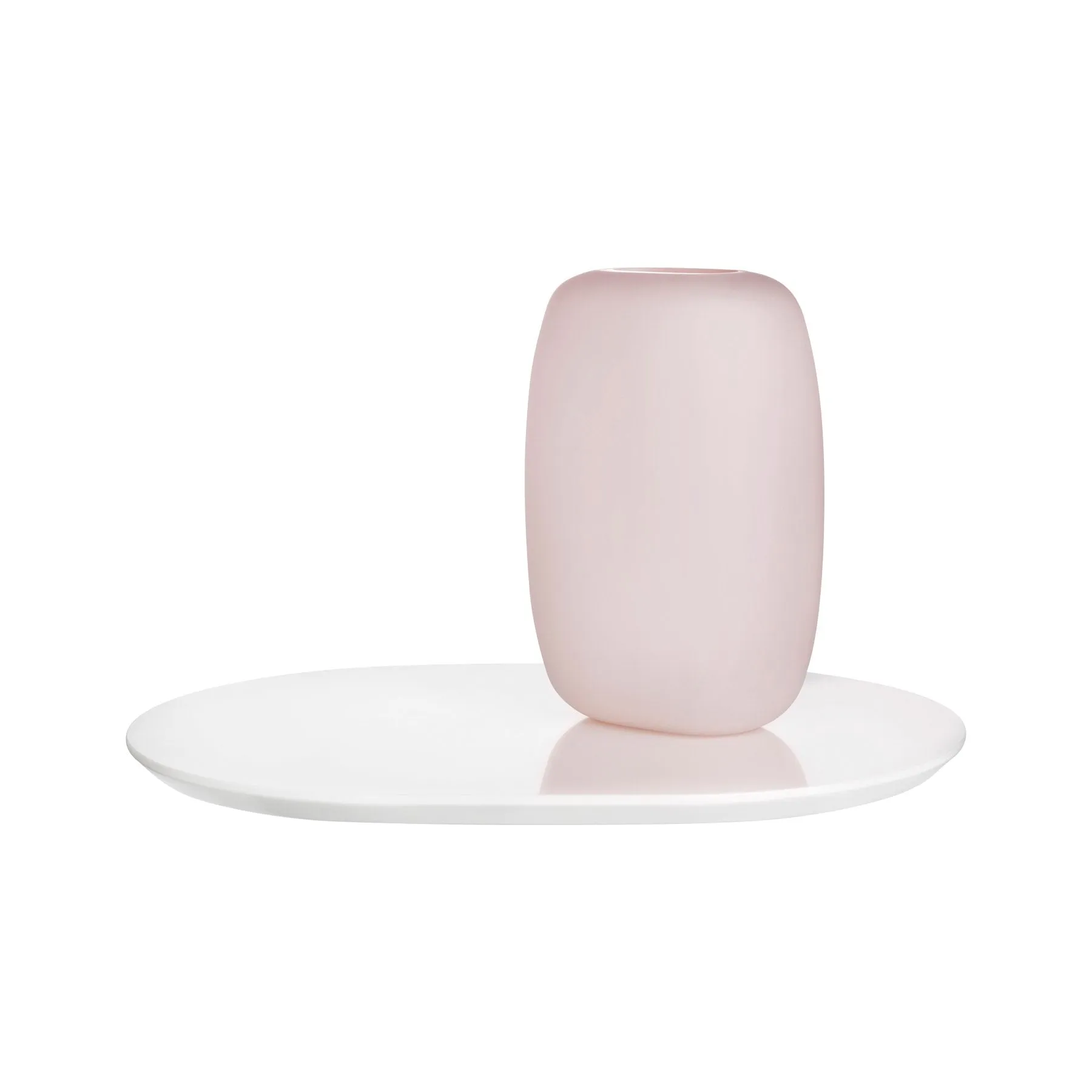 Sweets Vase Opal Pink with Glossy White Base Medium