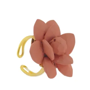 Terracotta Lily Silk Effect - Adjustable ring