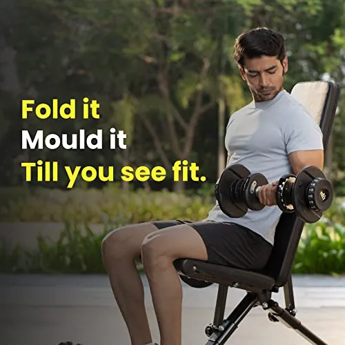The Cube Club Adjustable & Foldable Gym Bench - Limit: 150kg | Incline, Decline, and Flat | Bench Press for Home Gym | Chest Workout Equipment | Strength Training Equipment (Standard)