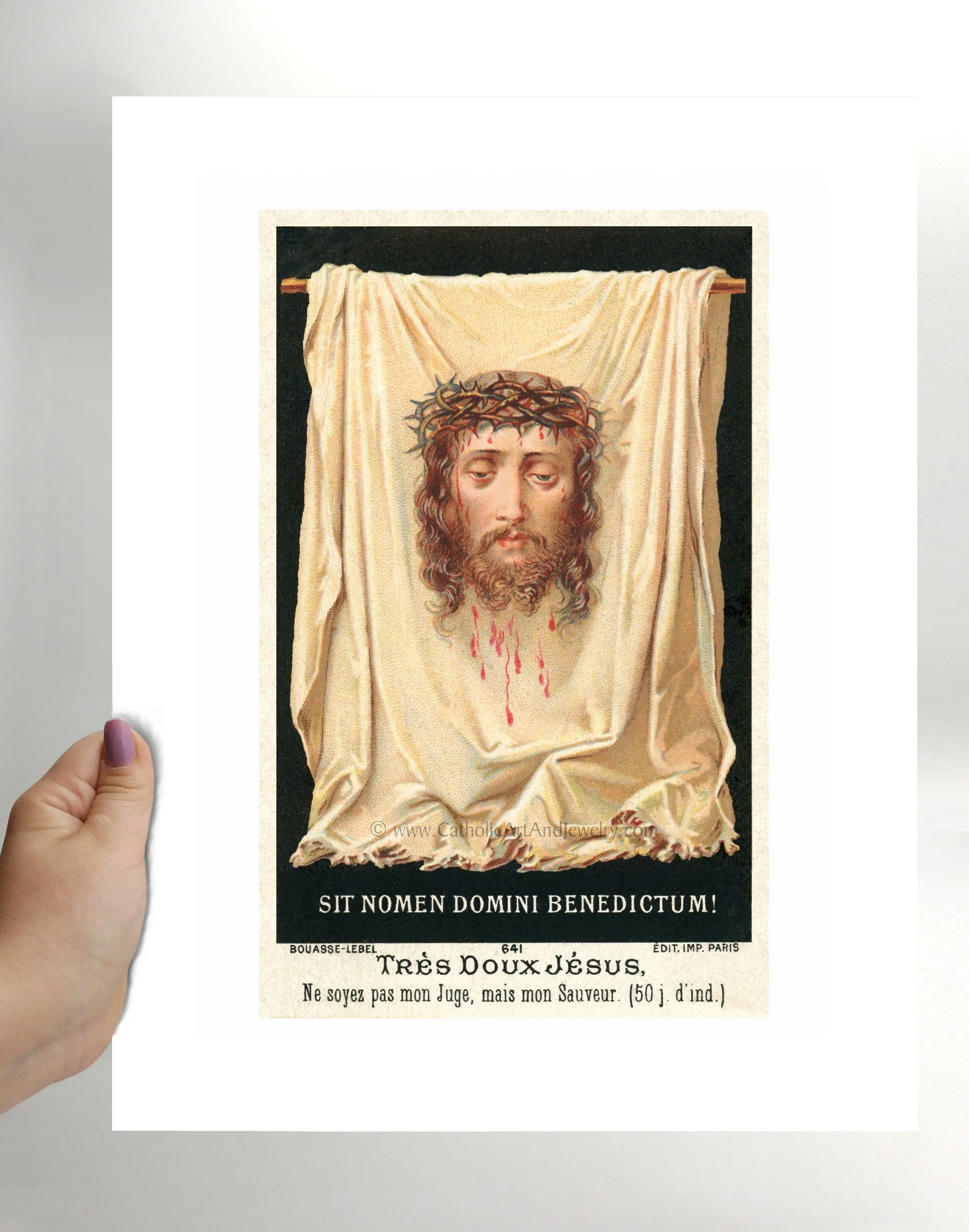 The Holy Face – Based on a Vintage Holy Card – 4 sizes – Catholic Art Print – Archival Quality