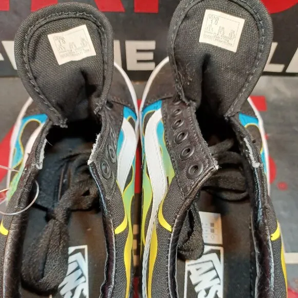 Vans Kids 1 Old Skool Glow Flame Black White VN0A4UHZESY