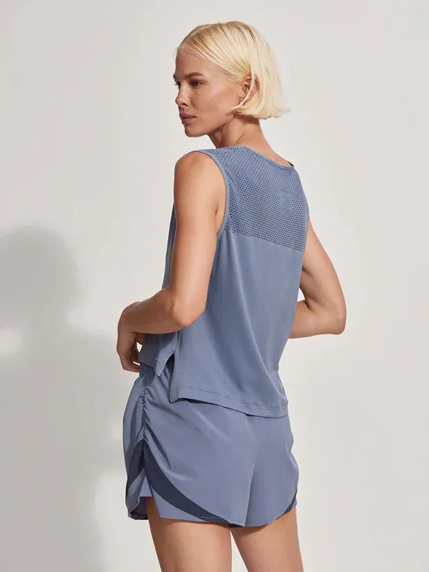 Varley | Nova Seamless Crop Tank {Stone Blue}