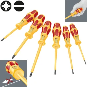 Wera Screwdriver Set Kraftform VDE 6 Pieces Pozi Slotted 1060 i/1065 i/6