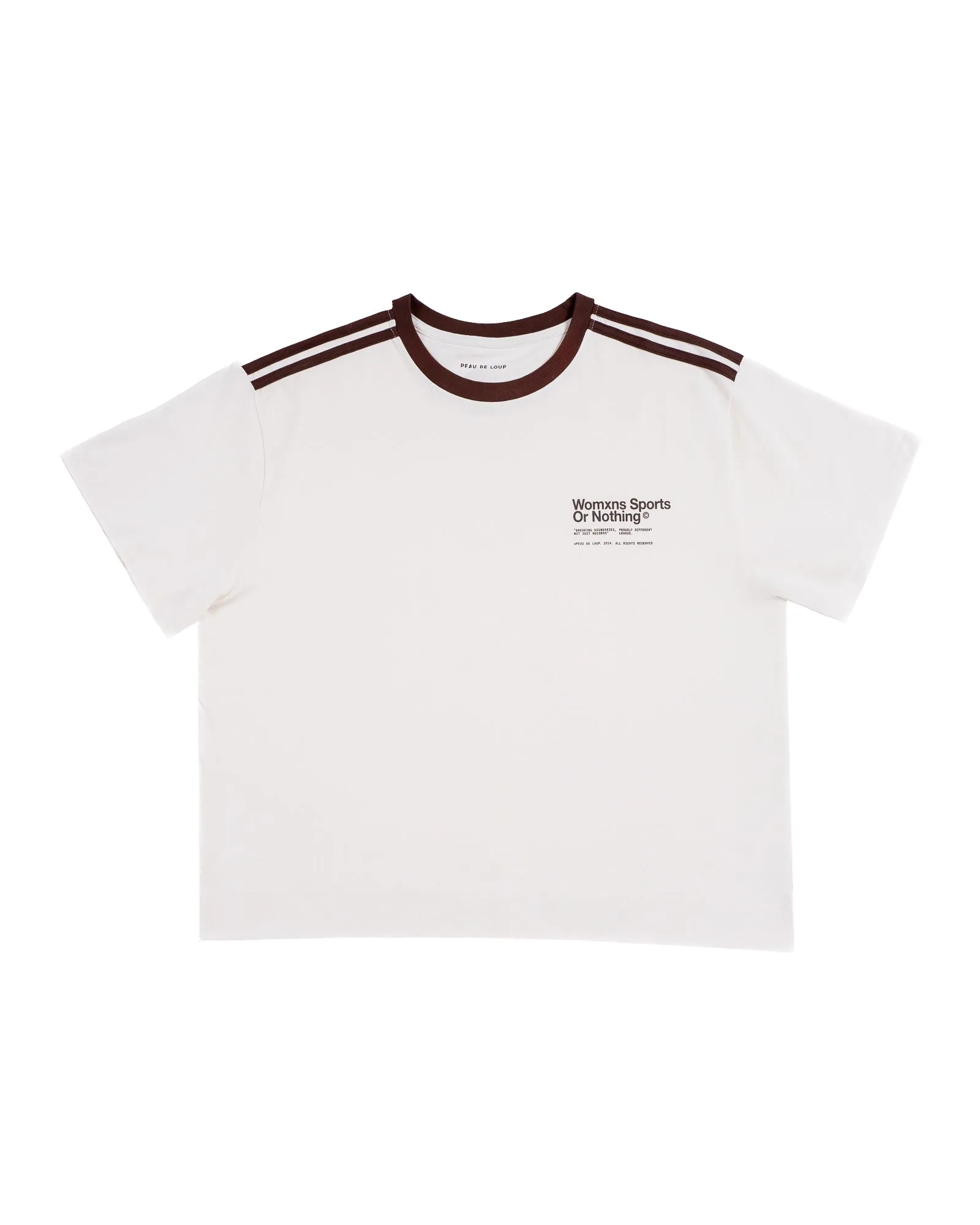 White   Brown Stripe Tee
