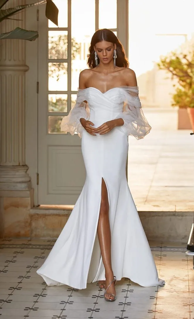 White Off The Shoulder Prom Dress