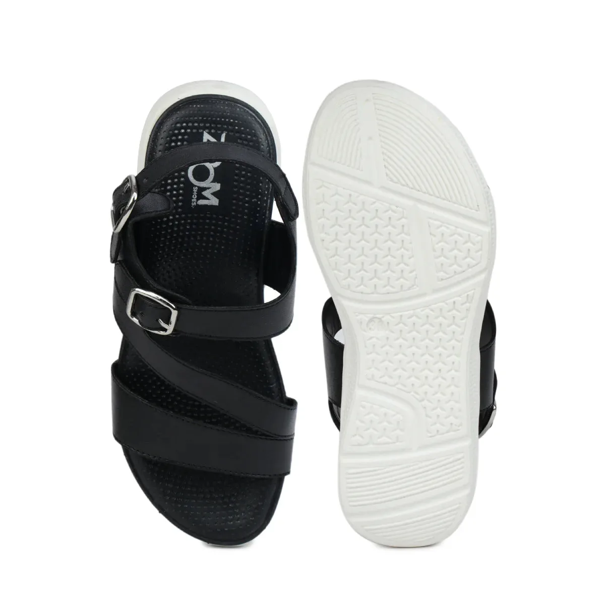 Women’s Leather Sandals 7575 – Classic Design with Buckle & Chunky Sole