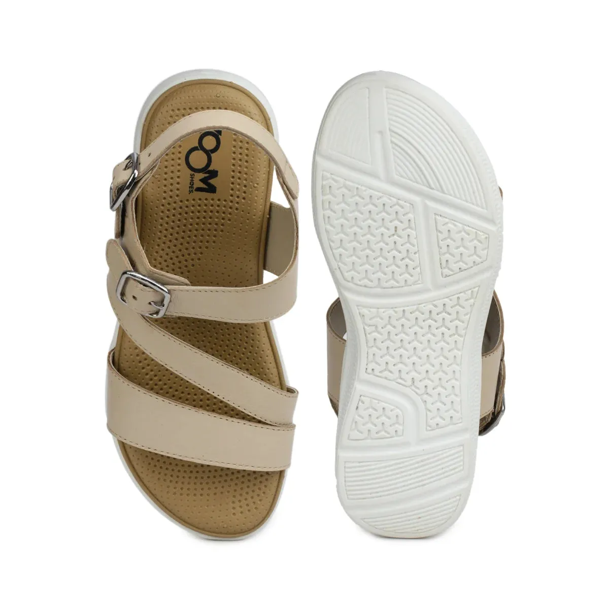 Women’s Leather Sandals 7575 – Classic Design with Buckle & Chunky Sole