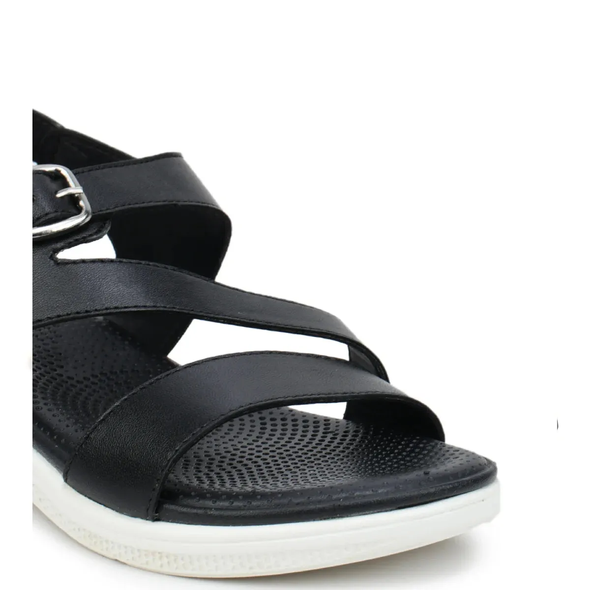 Women’s Leather Sandals 7575 – Classic Design with Buckle & Chunky Sole