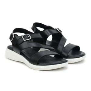 Women’s Leather Sandals 7575 – Classic Design with Buckle & Chunky Sole