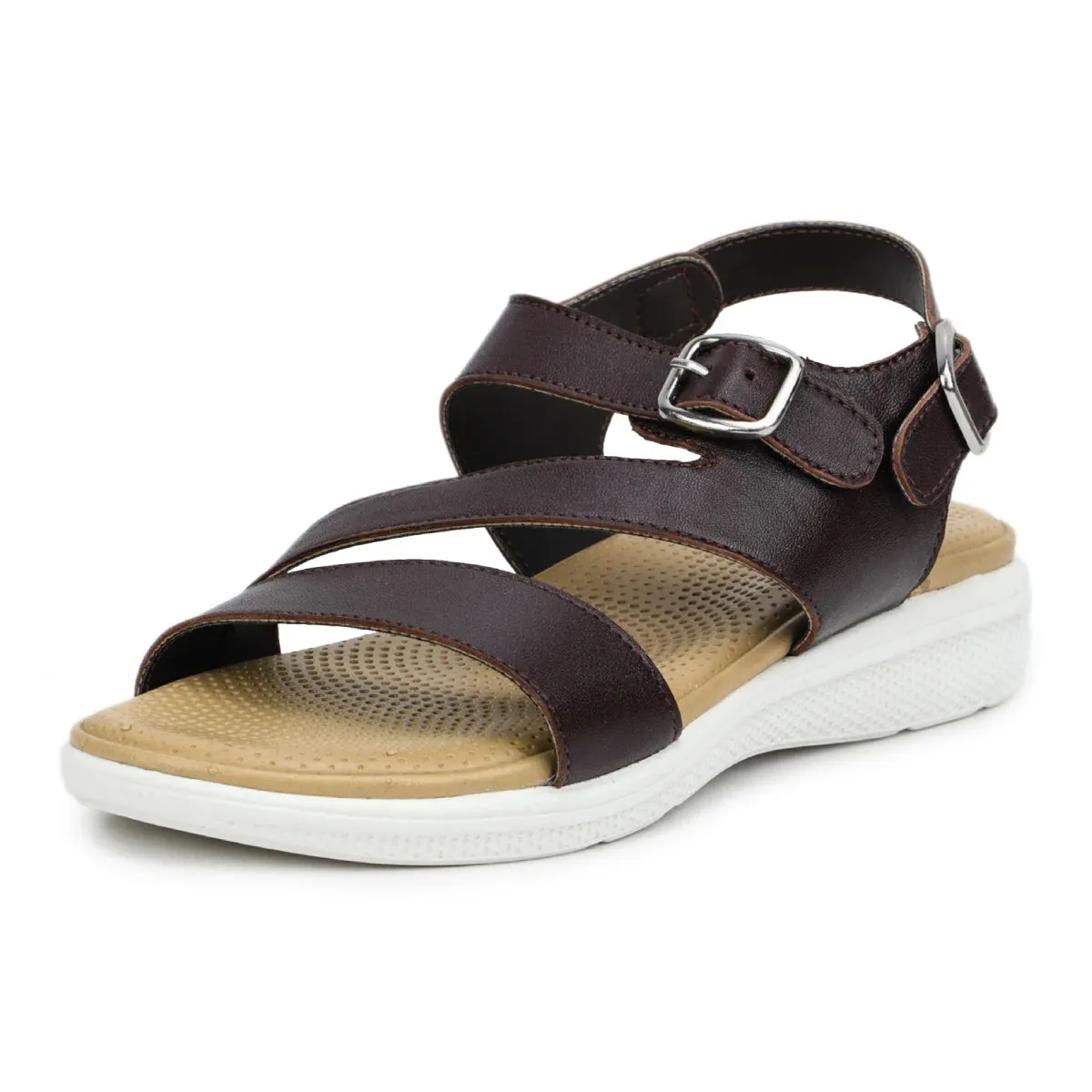 Women’s Leather Sandals 7575 – Classic Design with Buckle & Chunky Sole