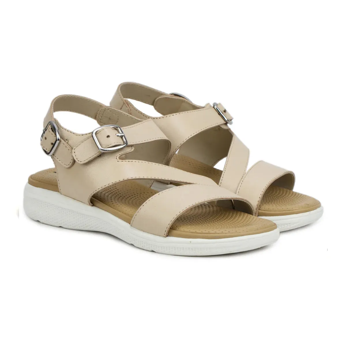 Women’s Leather Sandals 7575 – Classic Design with Buckle & Chunky Sole