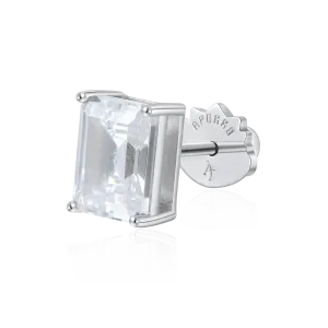Women's Moissanite Emerald Cut Stud Earrings