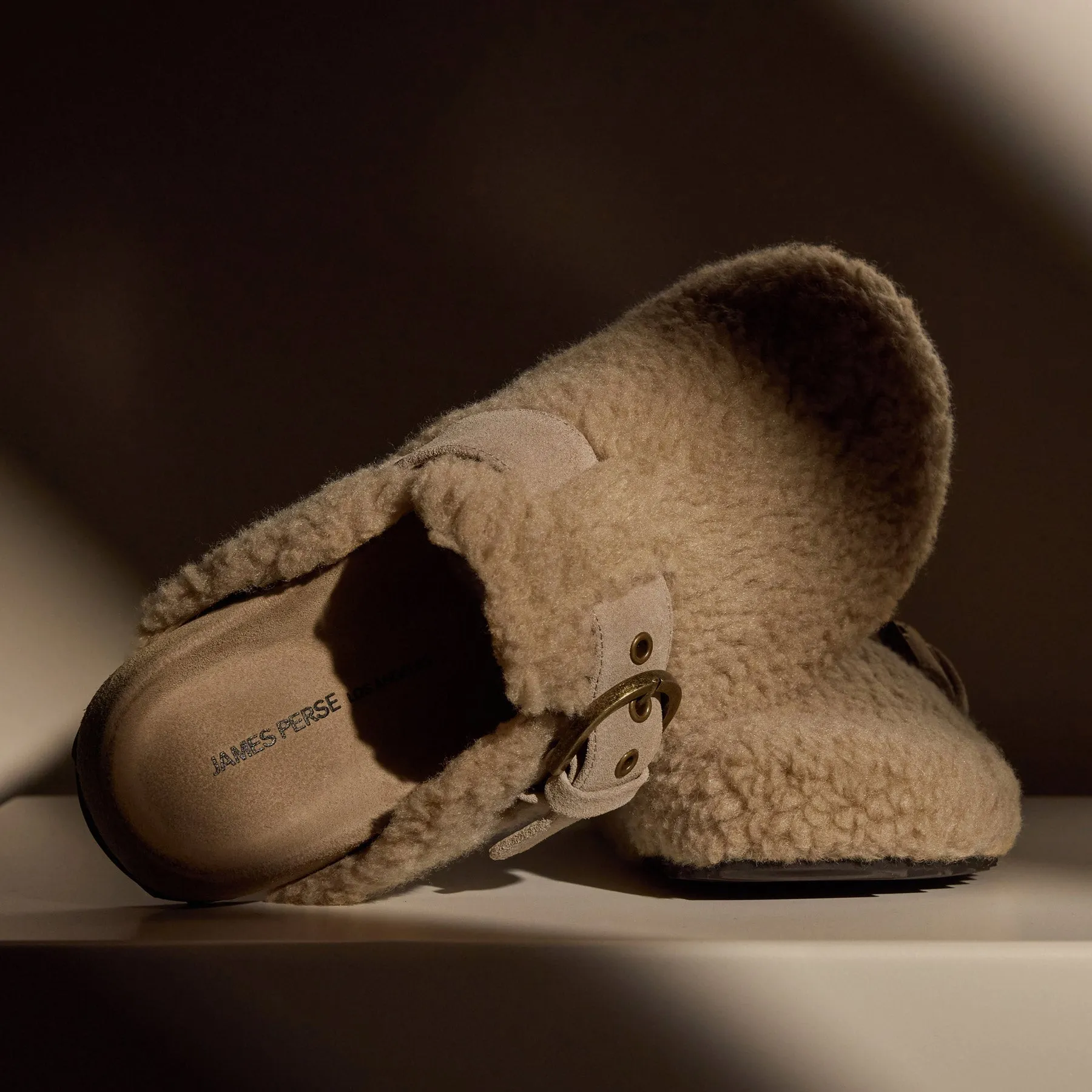 Women's Shearling Slip On Clog - Taupe