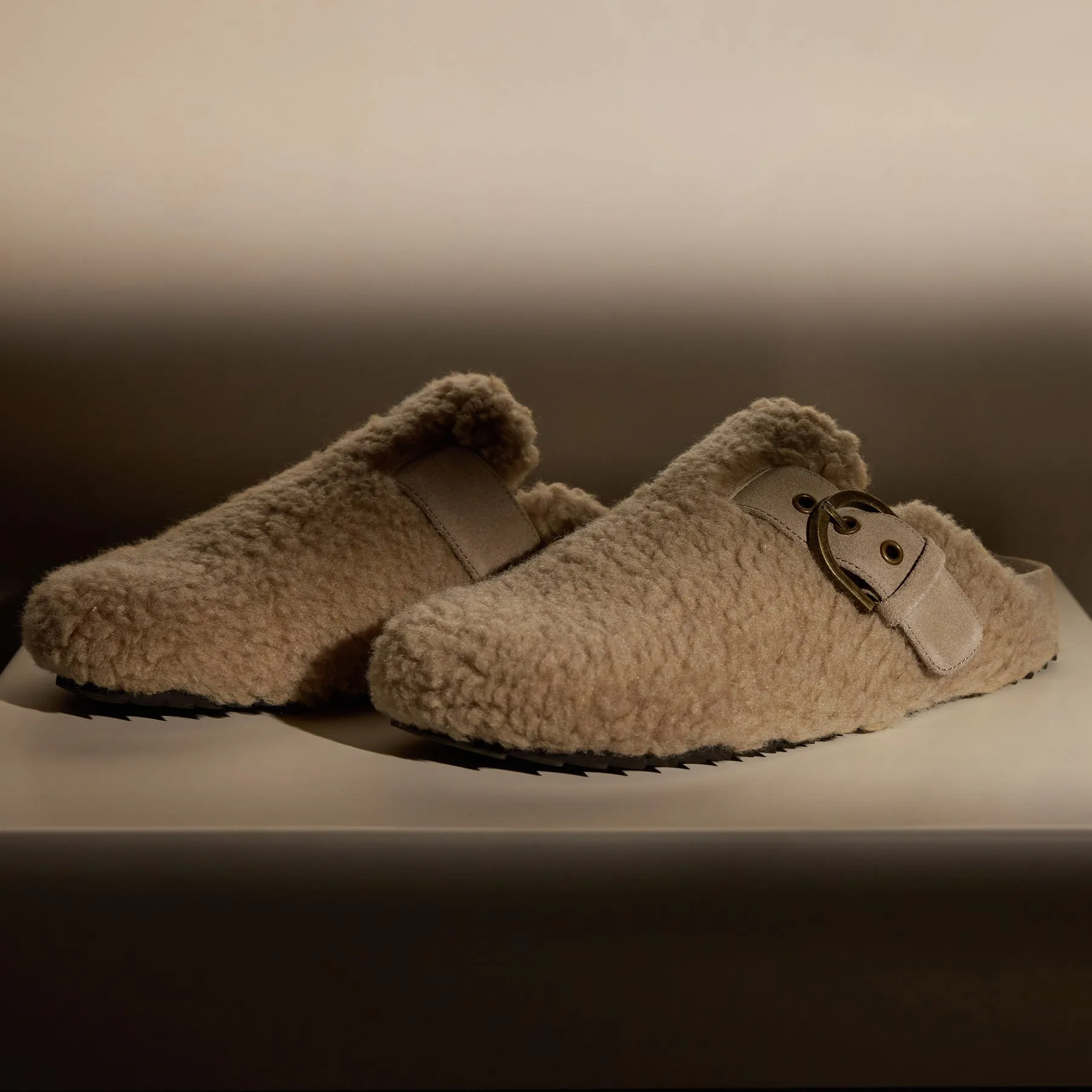 Women's Shearling Slip On Clog - Taupe
