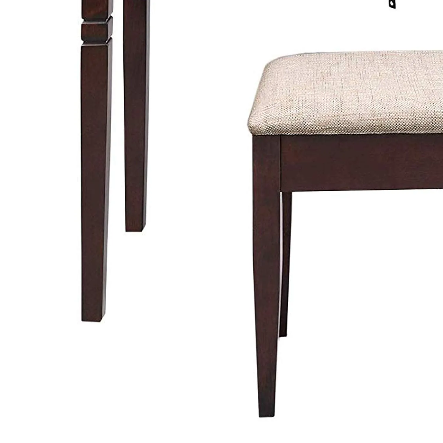 Wooden Vanity Set with 3 Drawers and Adjustable Mirror, Brown