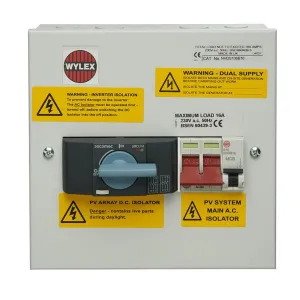 Wylex NHDS106B16 25A DC Rotary Isolator & 40A AC DP Isolator   SP 16A MCB