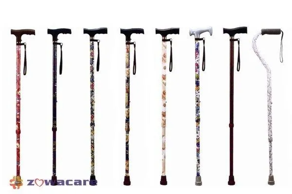 ZOWA ADJUSTABLE WALKING STICK - COLOURED DESIGNS
