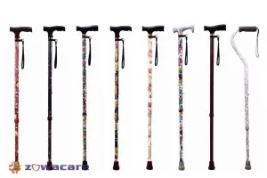 ZOWA ADJUSTABLE WALKING STICK - COLOURED DESIGNS